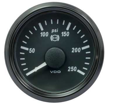 VDO SingleViu Brake Pressure Gauges 250PSI